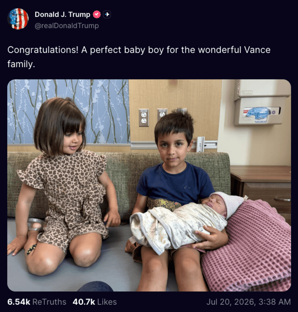 Screenshot of Donald Trump's post
