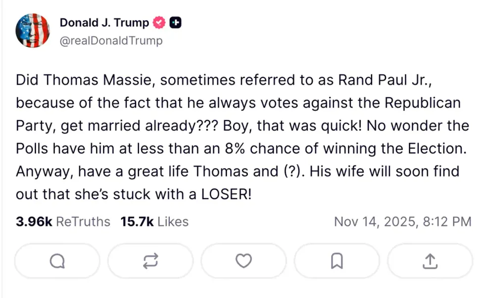 Screenshot of Donald Trump's post