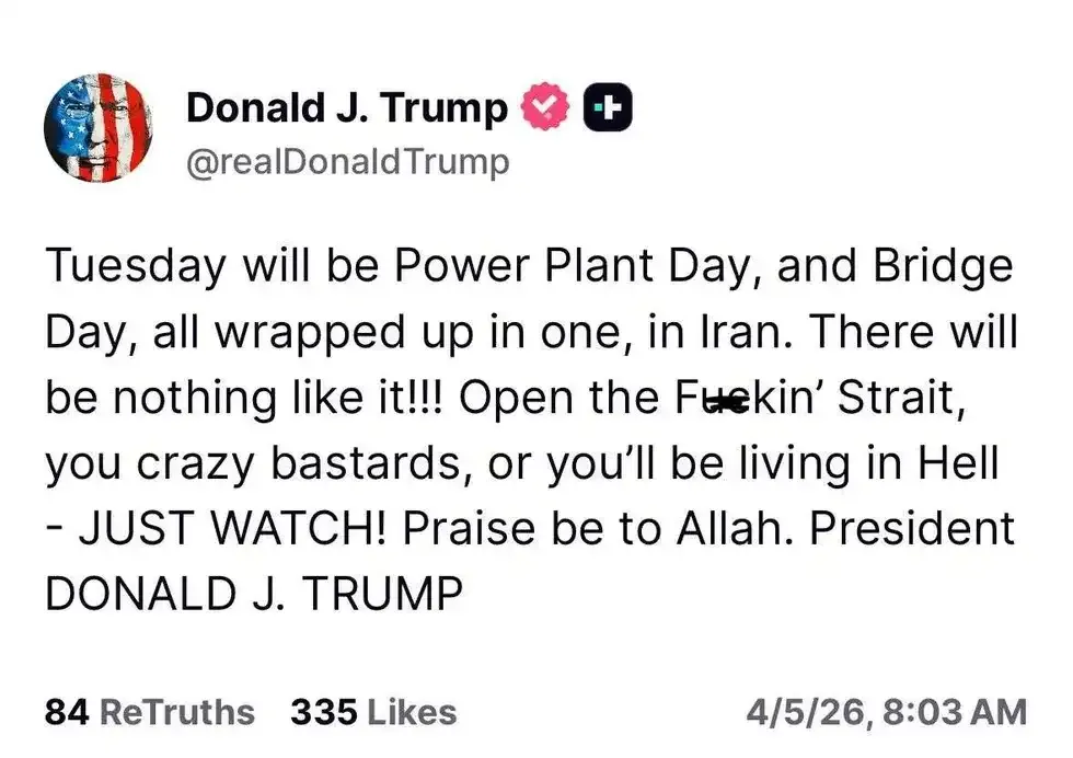 Screenshot of Donald Trump's post