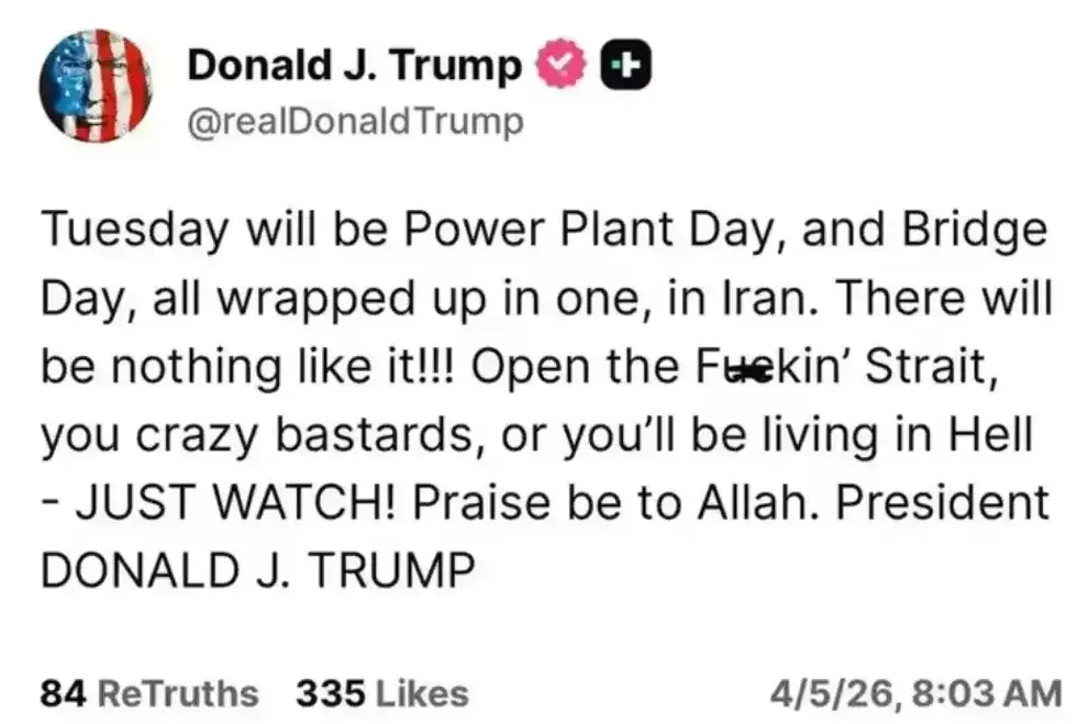 Screenshot of Donald Trump's post