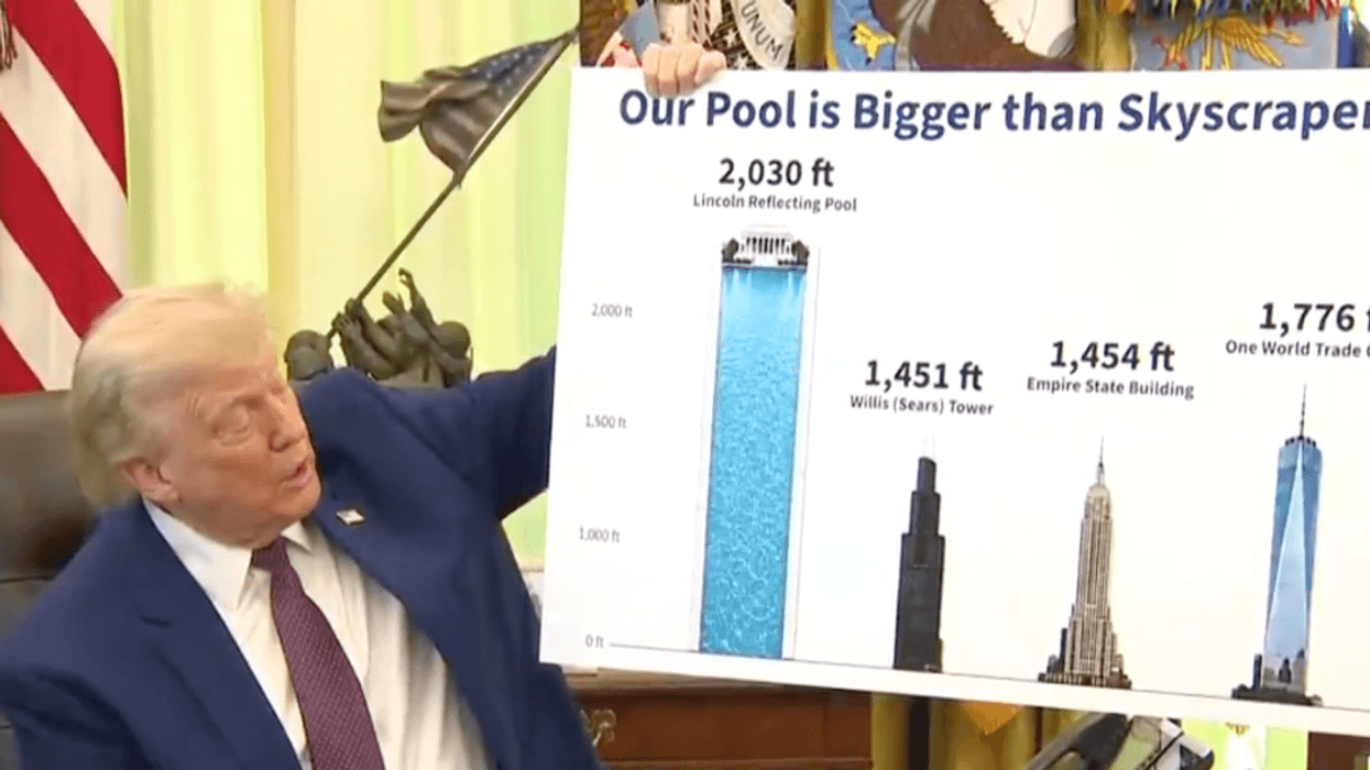 Screenshot of Donald Trump with chart