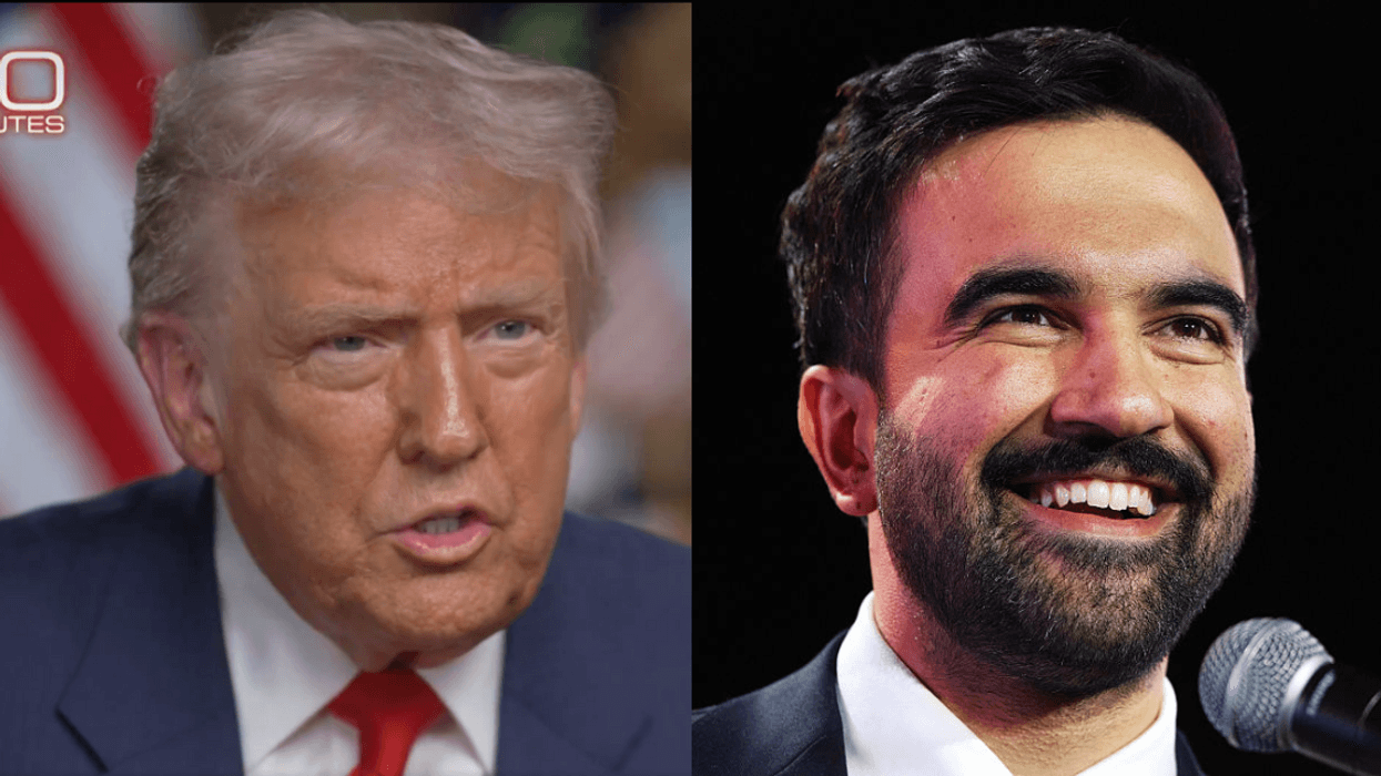 Screenshot of Donald Trump; Zohran Mamdani