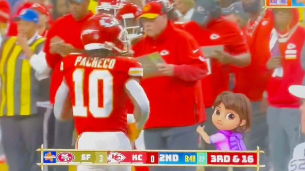Screenshot of Dora the Explorer's Super Bowl coverage
