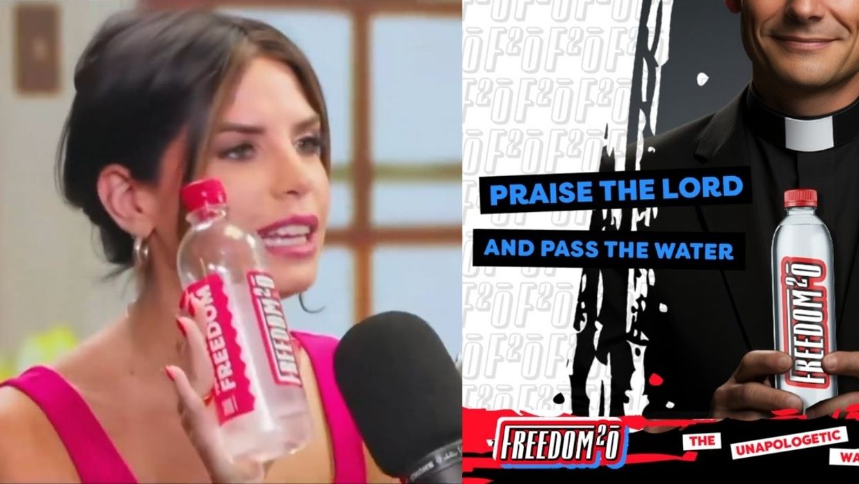 Screenshot of Elizabeth White peddling "Freedom Water"