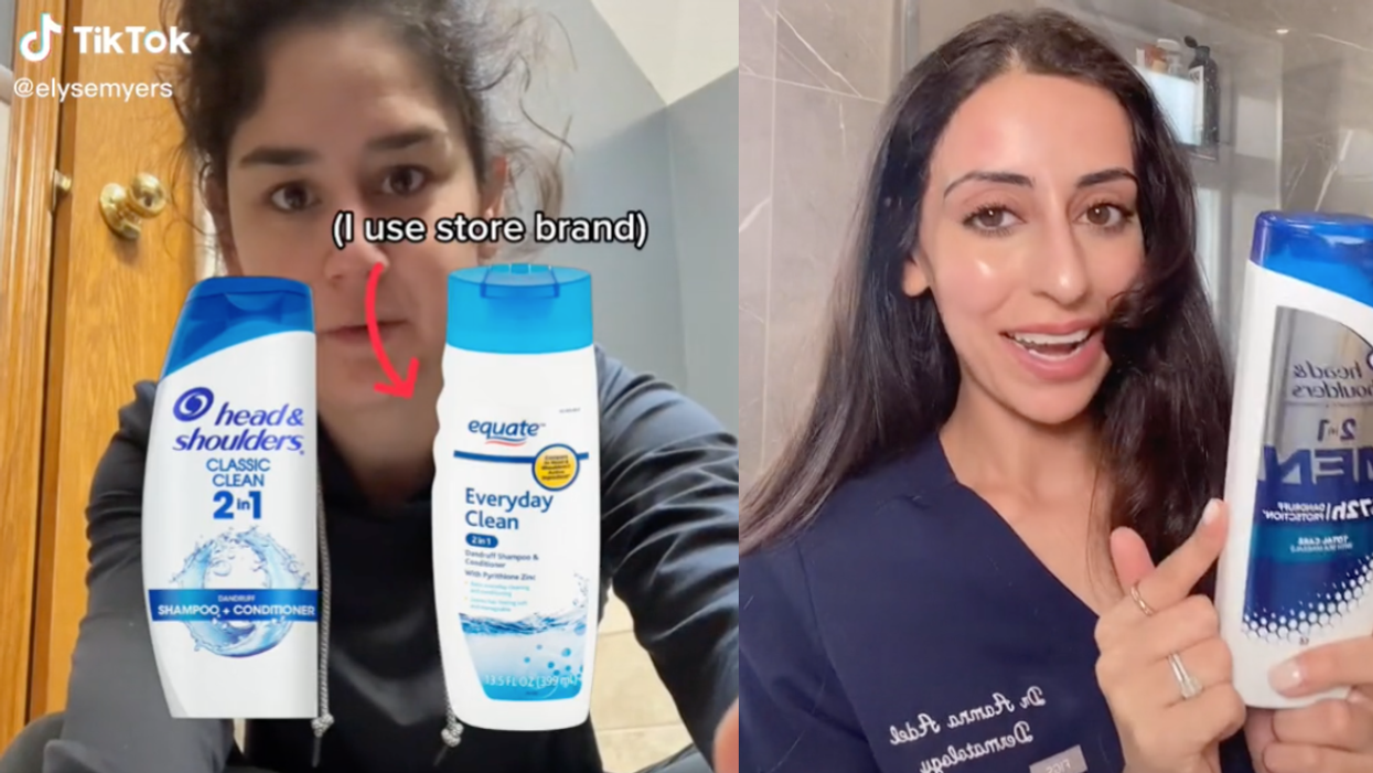 Screenshot of Elyse Meyers; Screenshot of dermatologist