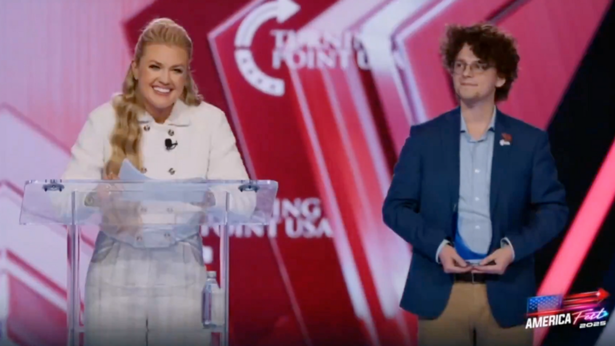 Screenshot of Erika Kirk and Caleb Chilcutt