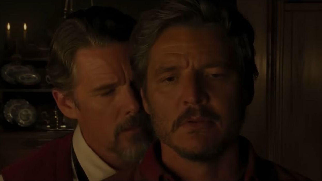 Screenshot of Ethan Hawke and Pedro Pascal in "Strange Way of Life"