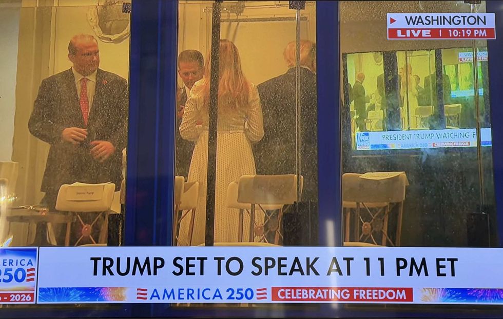 Screenshot of Fox News airing moment Trump watched himself on Fox News