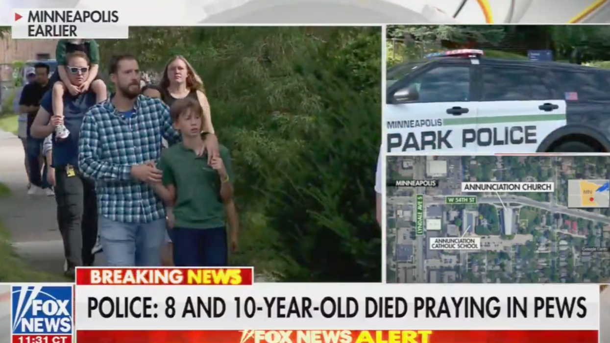 Screenshot of Fox News broadcast of shooting at Annunciation Catholic School