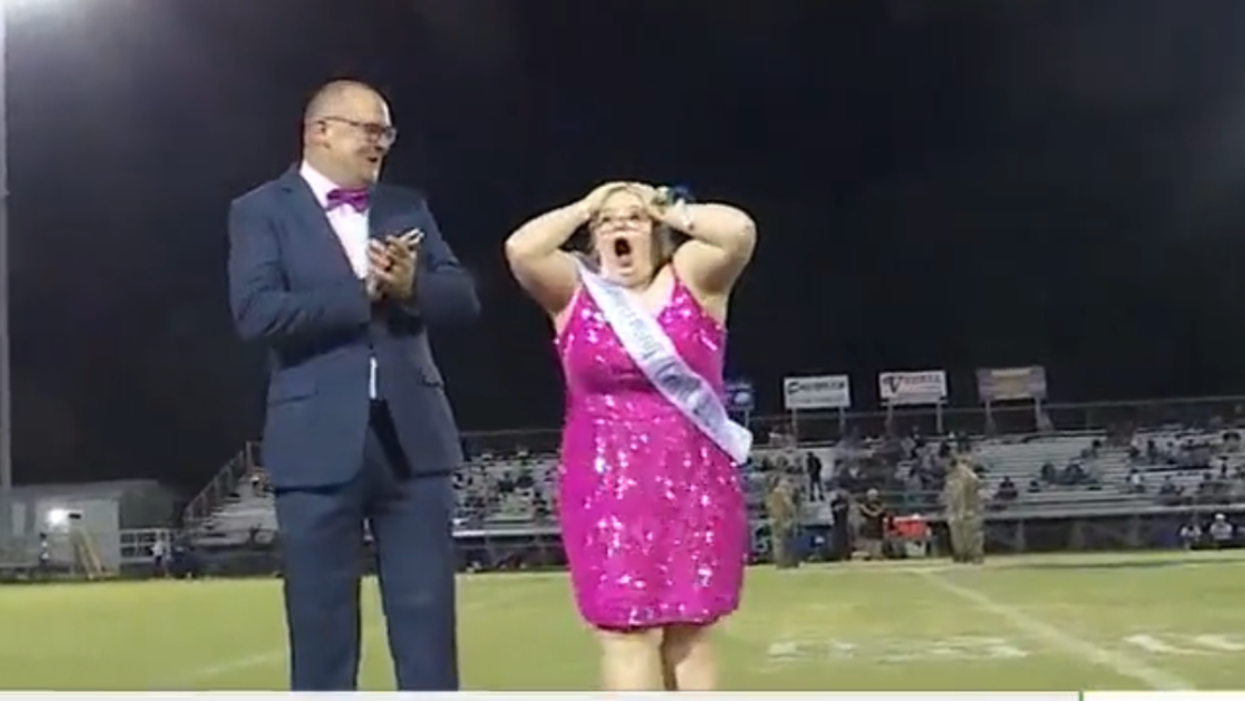 Screenshot of FOX8 WGHPâs YouTube video of Emma Wrightâs reaction when she is named homecoming queen
