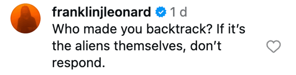 Screenshot of @franklinjleonard's post