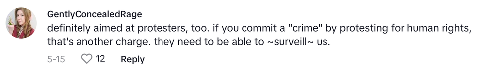 Screenshot of @gentlyconcealedrage's post