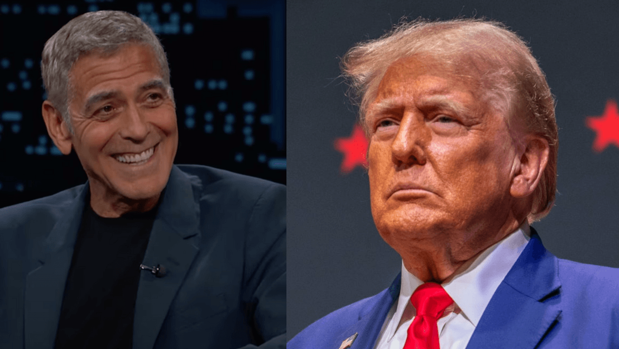 Screenshot of George Clooney; Donald Trump