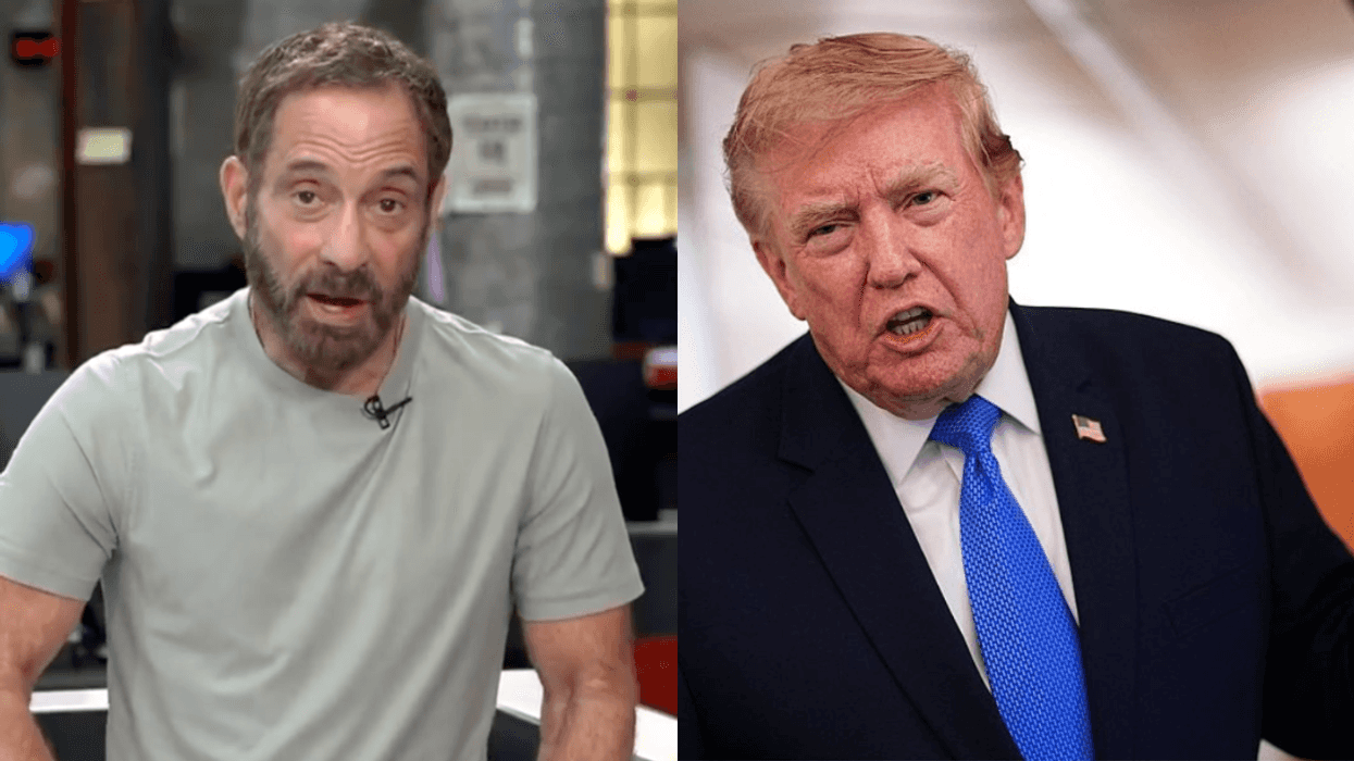 Screenshot of Harvey Levin; Donald Trump on Air Force One