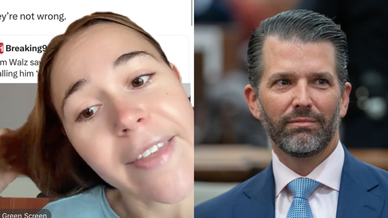 Screenshot of Hope Walz; Donald Trump