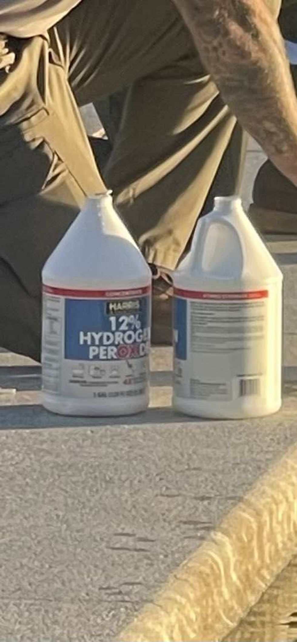 Screenshot of hydrogen peroxide being used in the Reflecting Pool