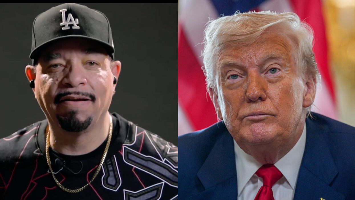 Screenshot of Ice-T; Donald Trump
