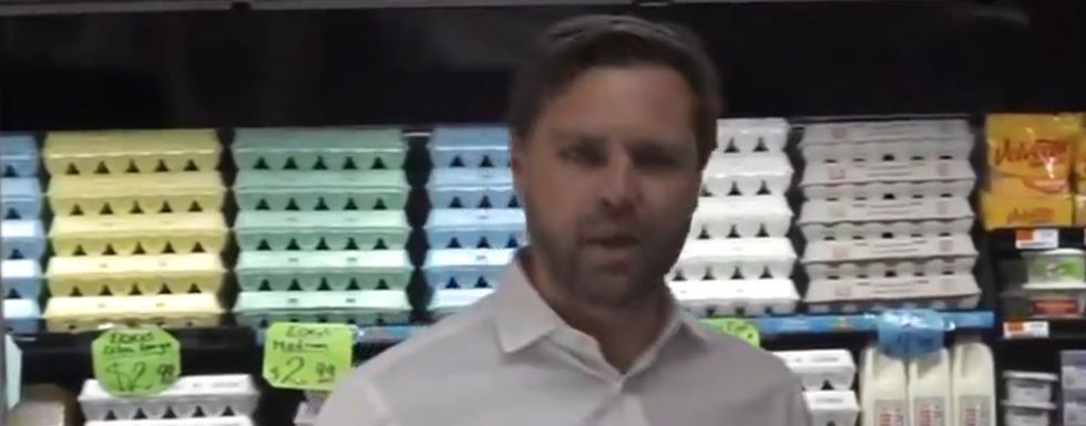 Screenshot of J.D. Vance in supermarket