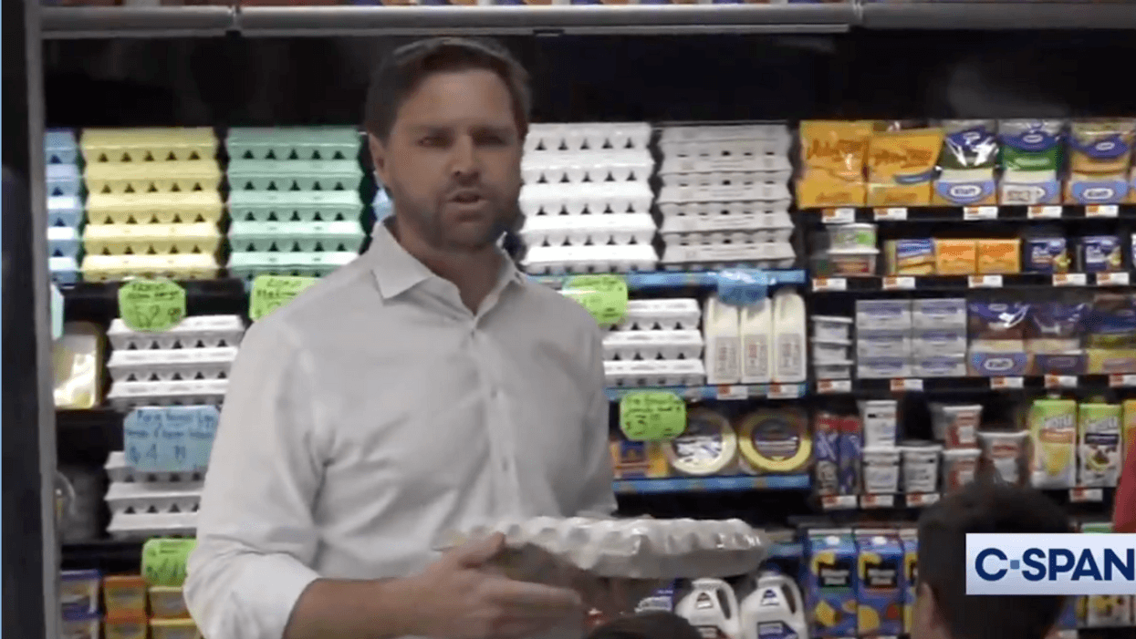Screenshot of J.D. Vance in supermarket