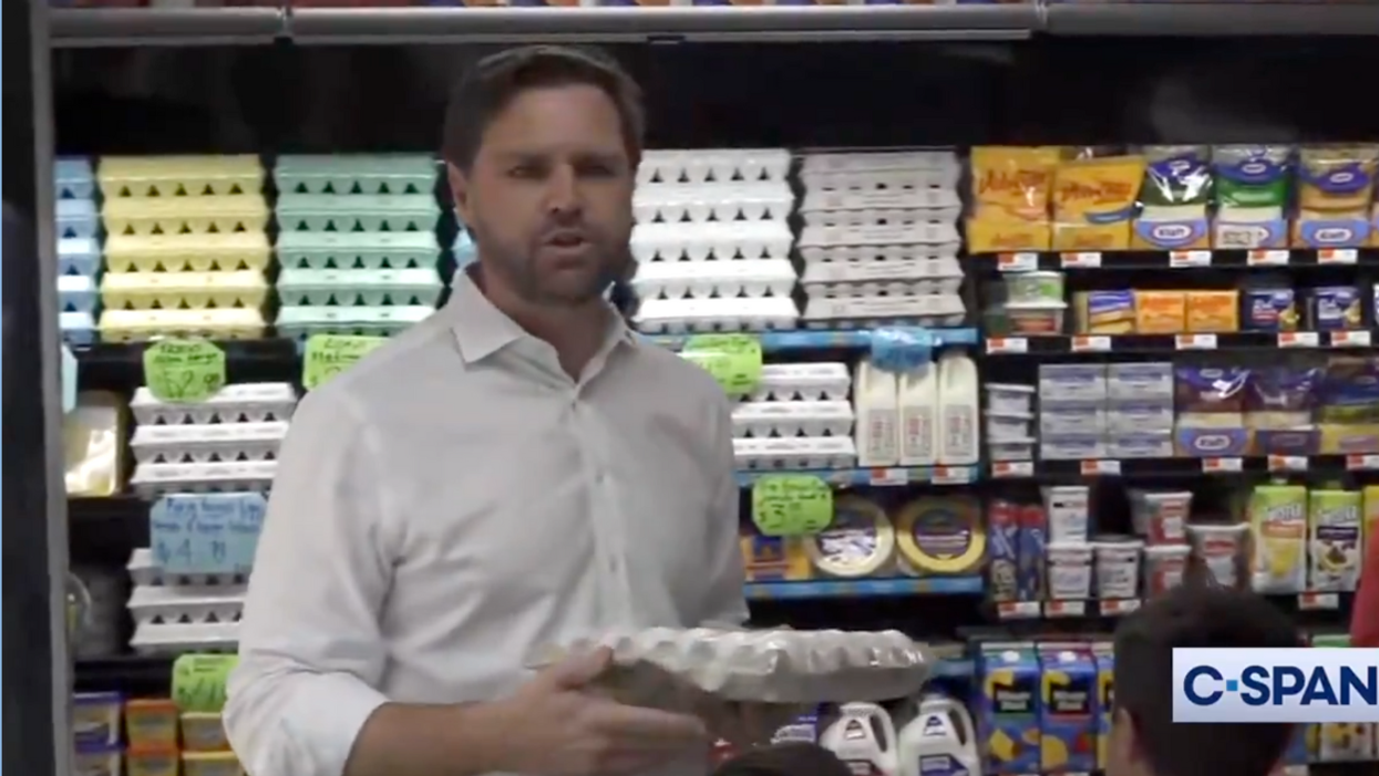 Screenshot of J.D. Vance in supermarket
