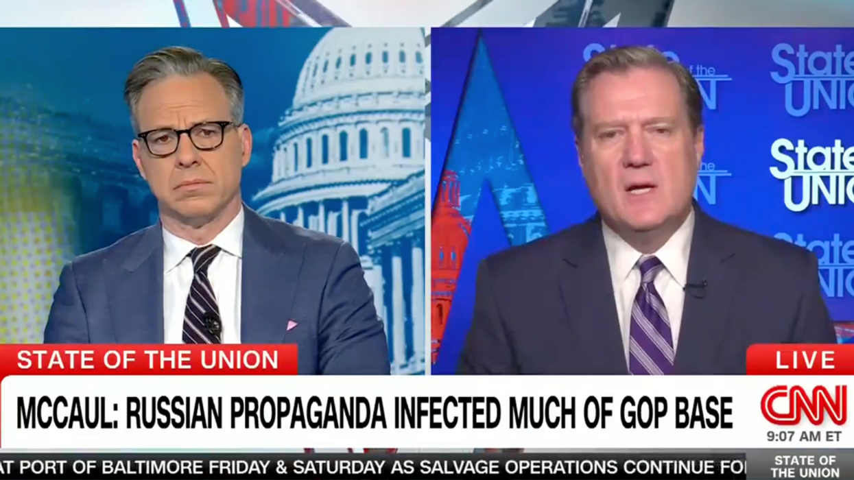 Screenshot of Jake Tapper and Mike Turner