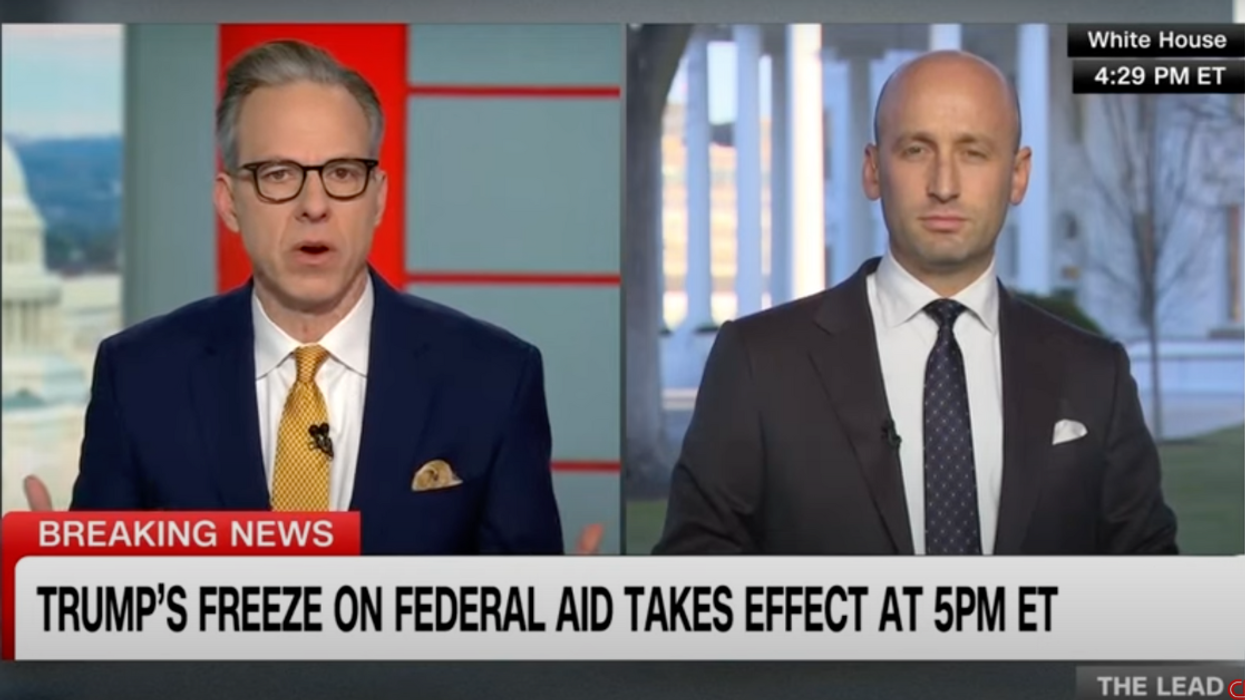 Screenshot of Jake Tapper and Stephen Miller