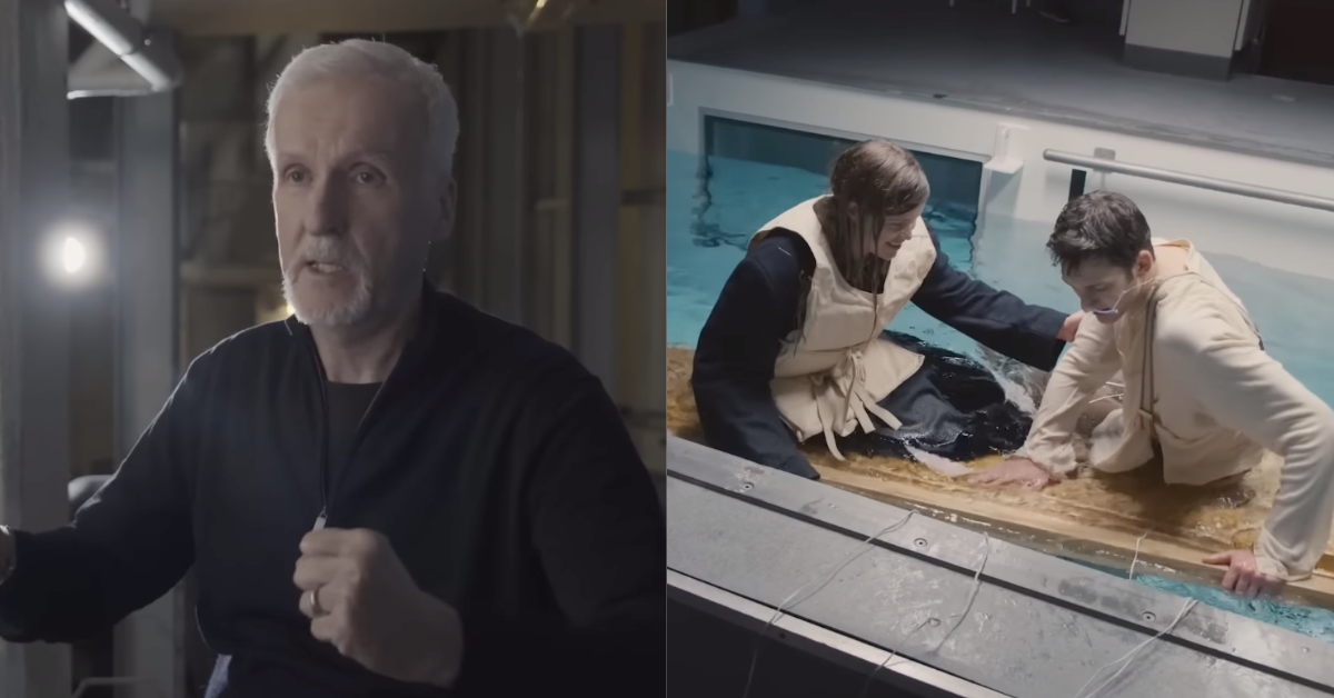 Screenshot of James Cameron; screenshot of test subjects