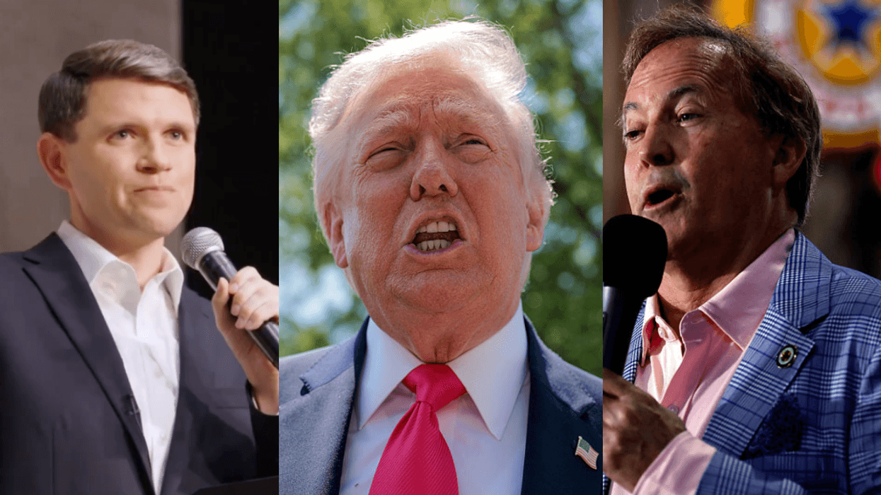 Screenshot of James Talarico; Donald Trump; Ken Paxton
