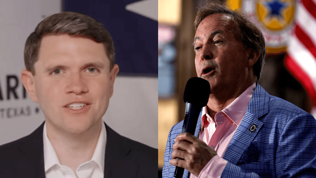 Screenshot of James Talarico; Ken Paxton