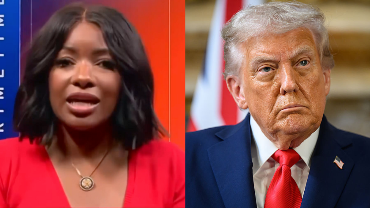 Screenshot of Jasmine Crockett; Donald Trump