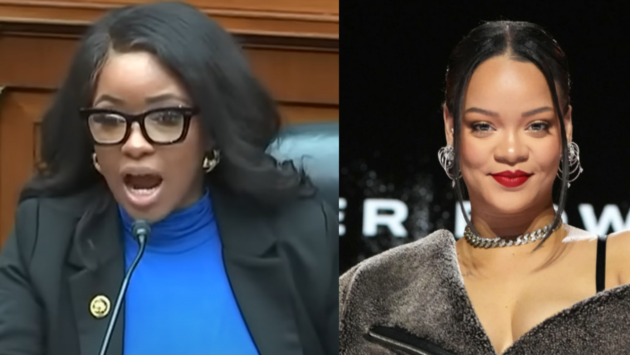 Screenshot of Jasmine Crockett; Rihanna