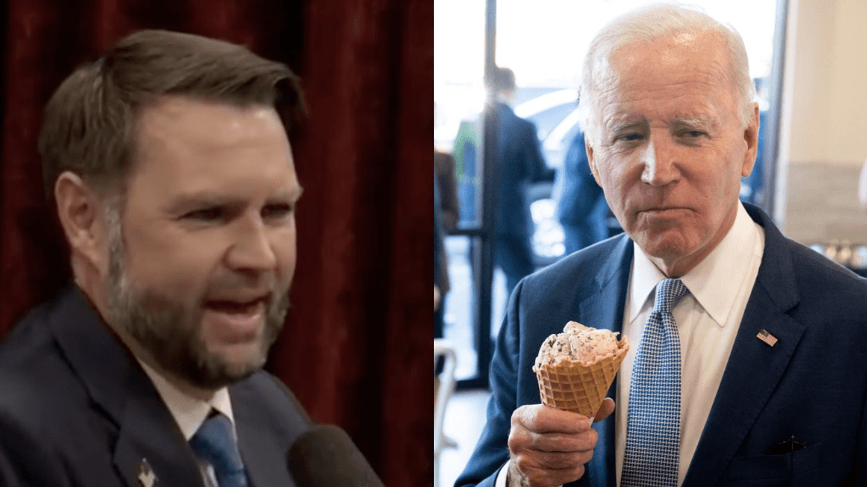 Screenshot of JD Vance; Joe Biden