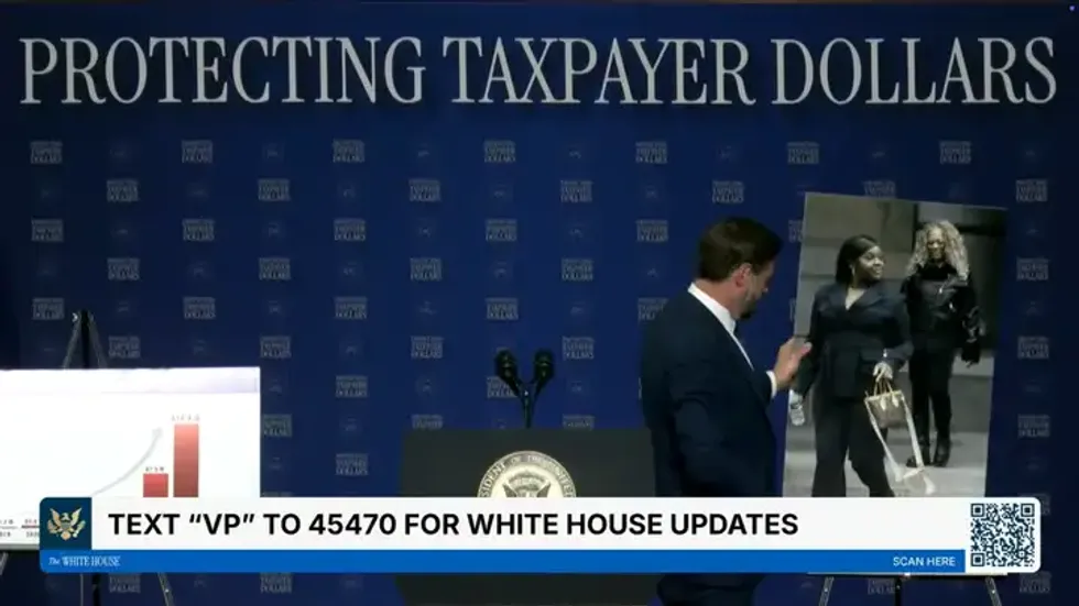 Screenshot of JD Vance with display