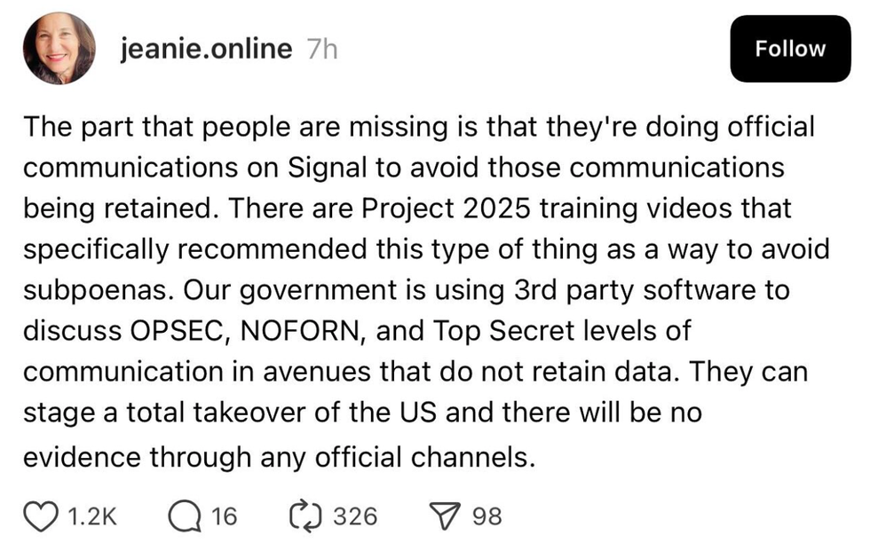 Screenshot of @jeanie.online's post