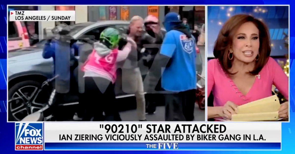 Screenshot of Jeanine Pirro discussing the biker brawl