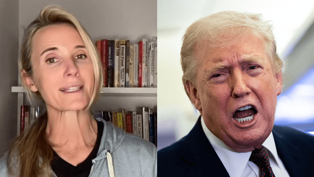 Screenshot of Jennifer Siebel Newsom; Donald Trump