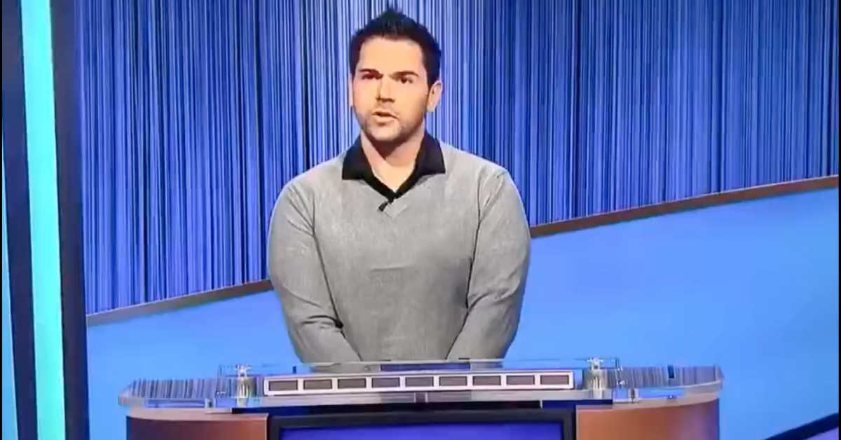 Screenshot of "Jeopardy!" contestant Cris Pannullo