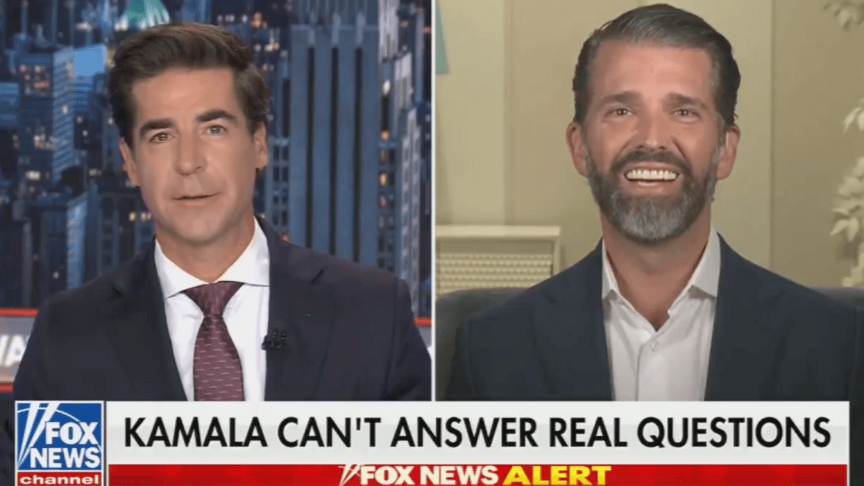 Screenshot of Jesse Watters and Donald Trump Jr.