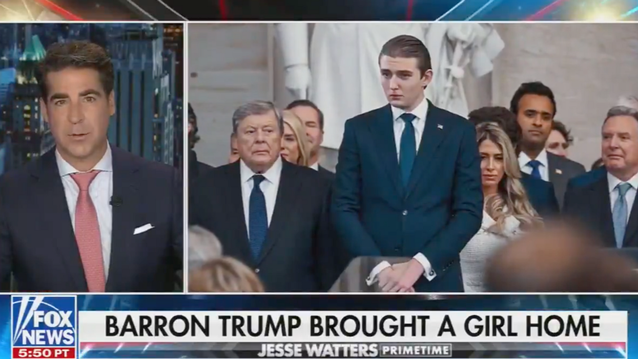 Screenshot of Jesse Watters discussing Barron Trump