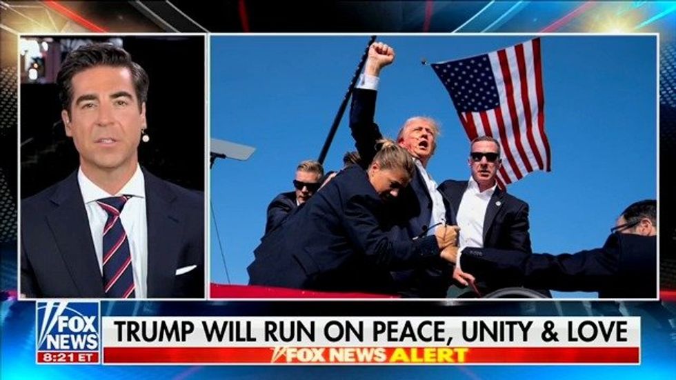 Screenshot of Jesse Watters discussing the Trump assassination attempt