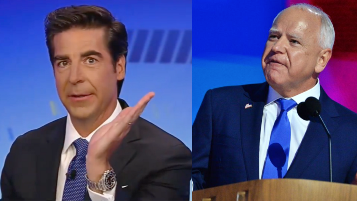 Screenshot of Jesse Watters; Tim Walz