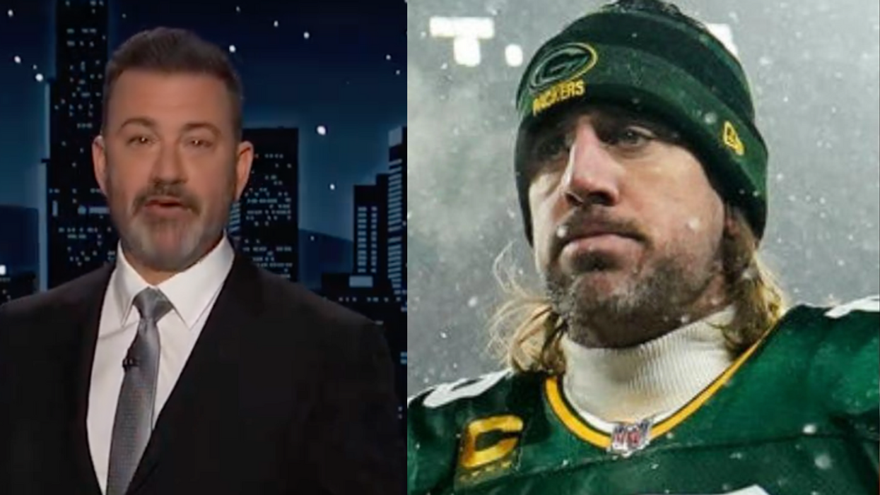 Screenshot of Jimmy Kimmel; Aaron Rodgers