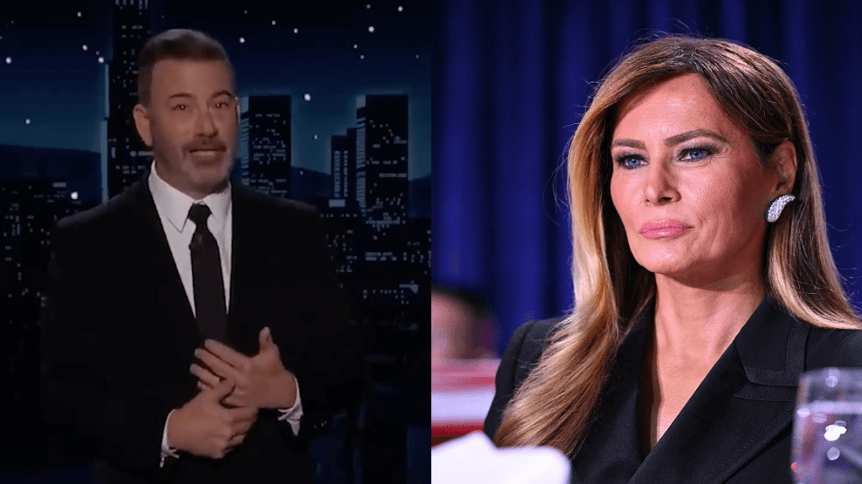 Screenshot of Jimmy Kimmel; Melania Trump