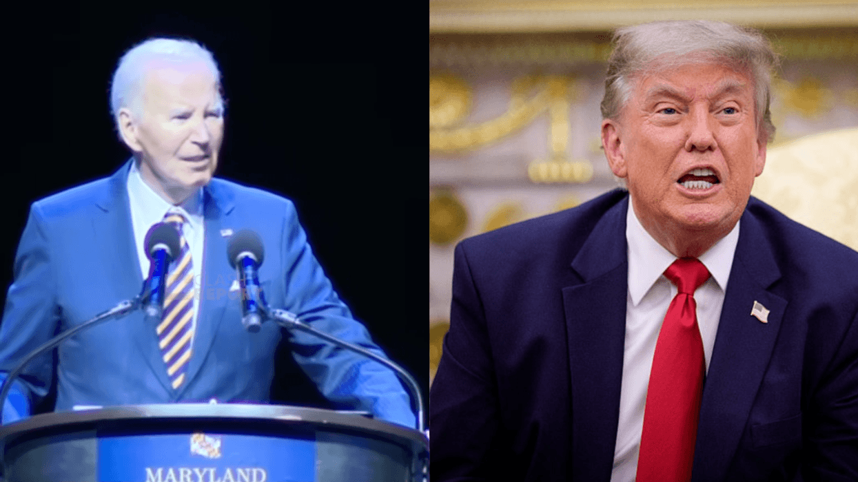 Screenshot of Joe Biden; Donald Trump