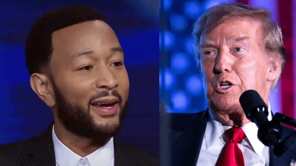 Screenshot of John Legend; Donald Trump