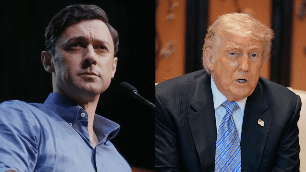Screenshot of Jon Ossoff; Donald Trump