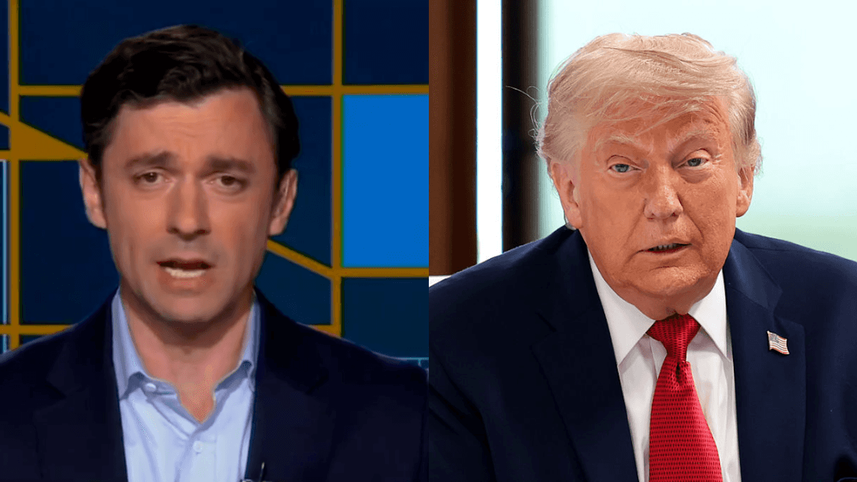 Screenshot of Jon Ossoff; Donald Trump
