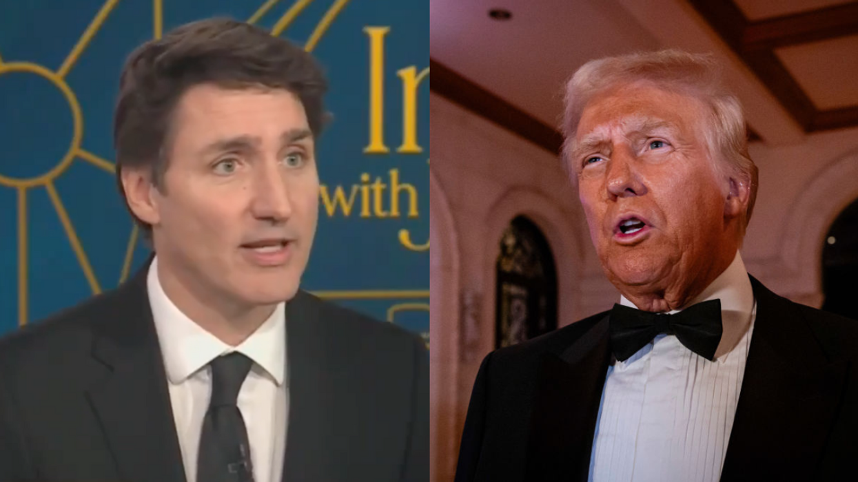 Screenshot of Justin Trudeau; Donald Trump