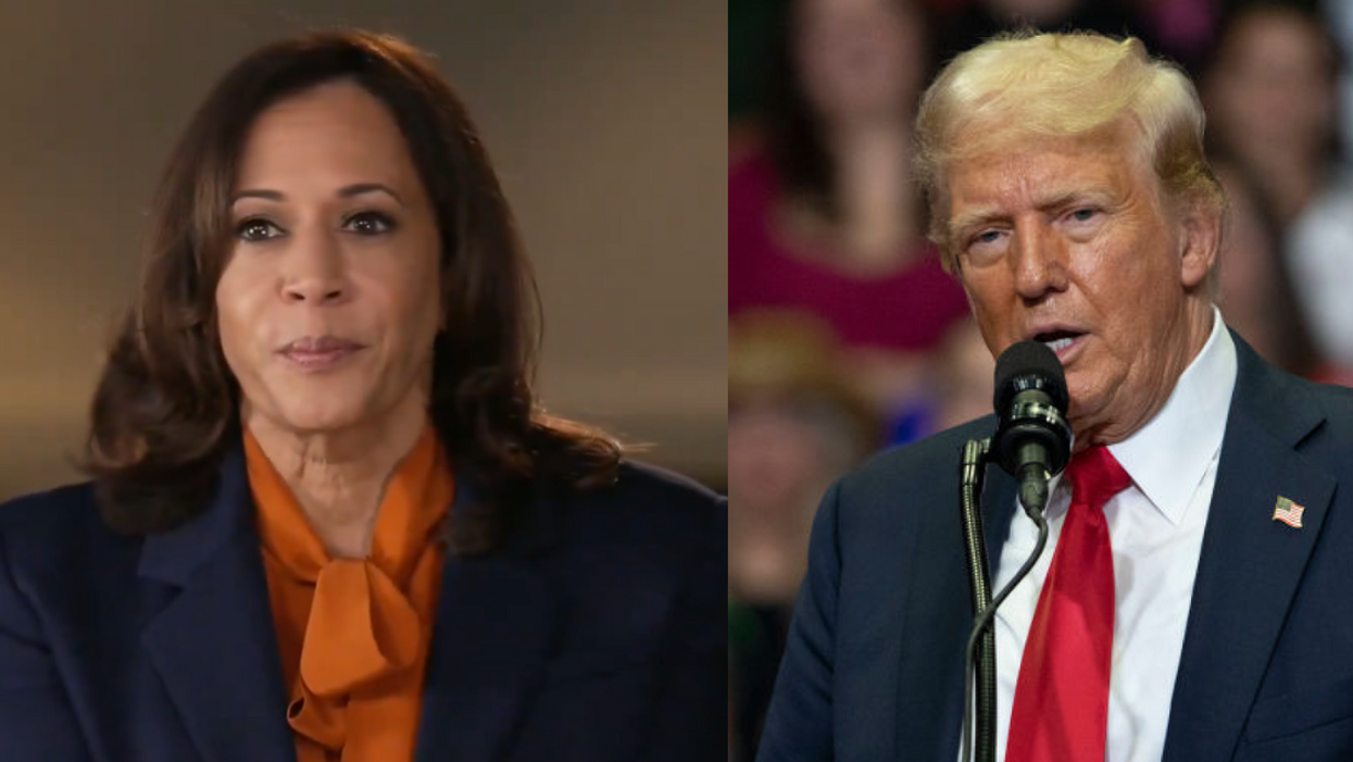 Screenshot of Kamala Harris; Donald Trump