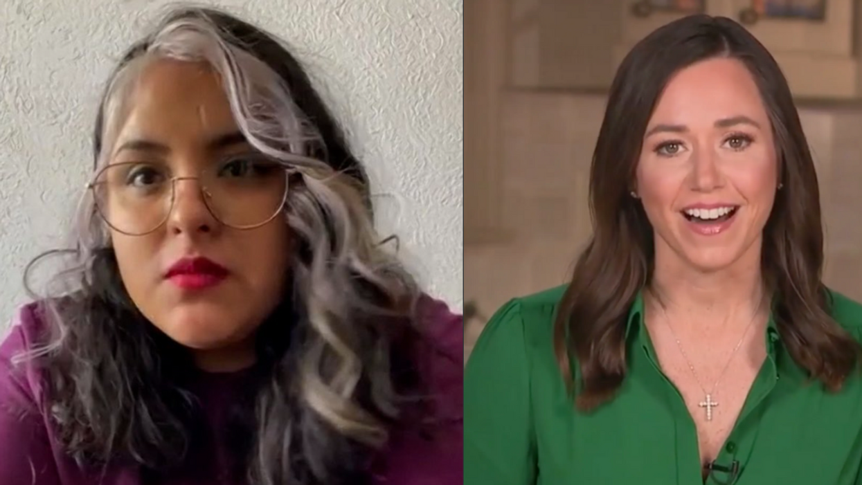 Screenshot of Karla Jacinto; Screenshot of Katie Britt